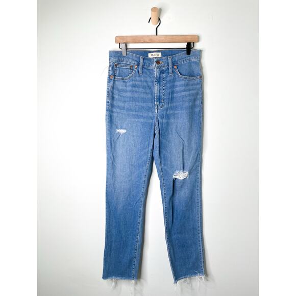 Madewell Perfect Vintage Jeans Size 28 Distressed Denim Blue - Picture 4 of 12